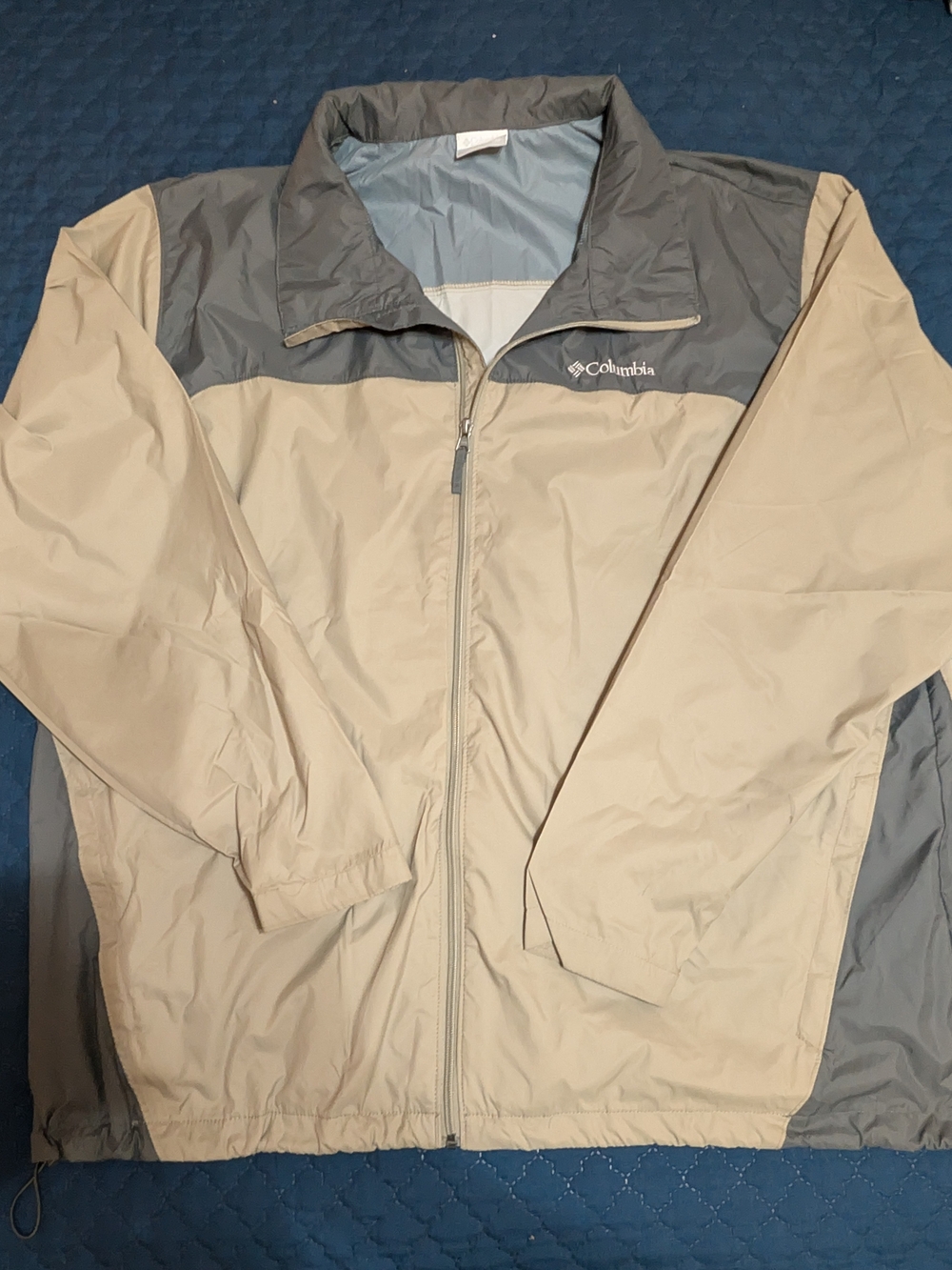 Columbia Men’s Two-Tone Windbreaker Jacket - Tan and Gray